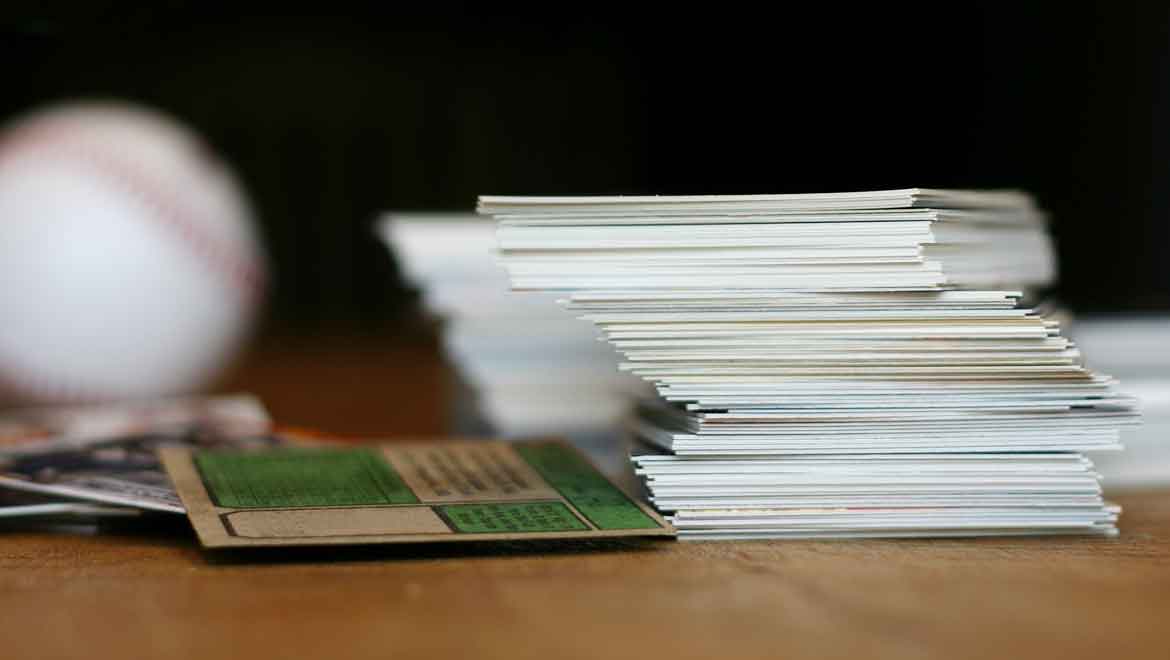 Stack of baseball cards