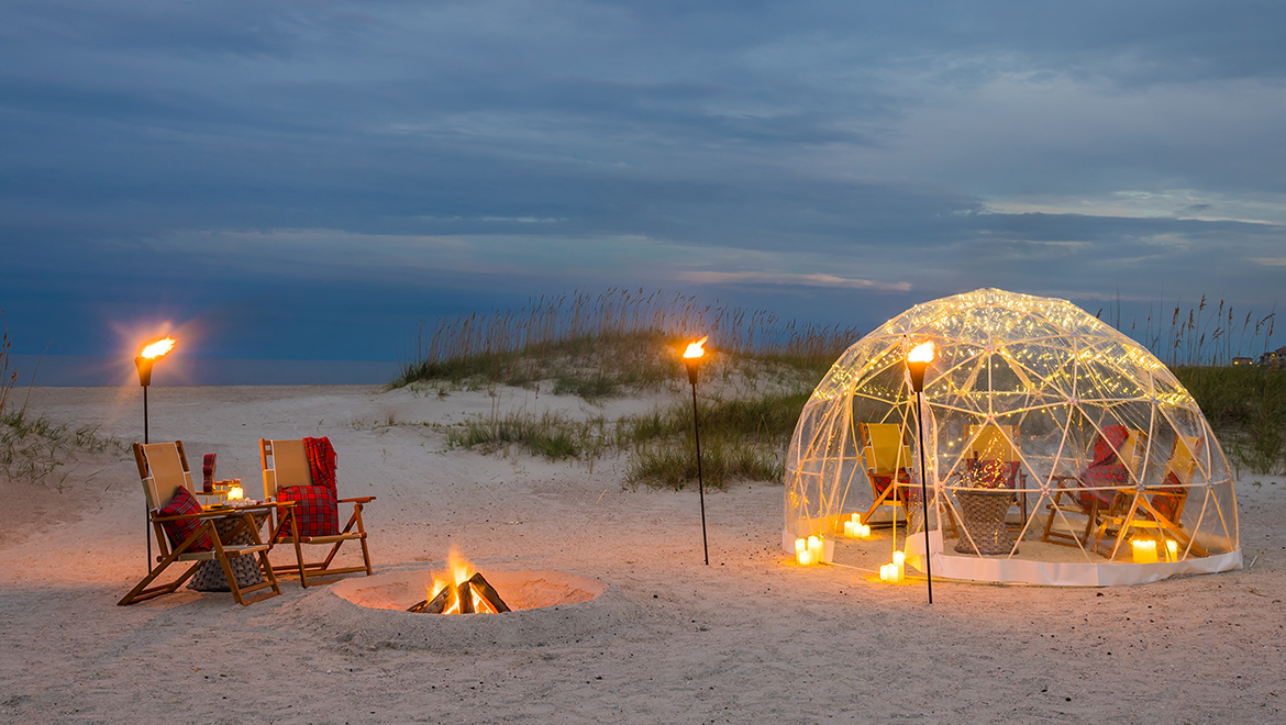 Beach campfire