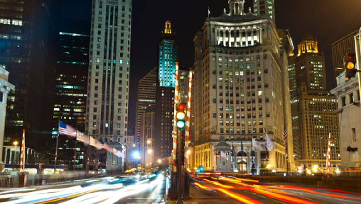 Chicago at night