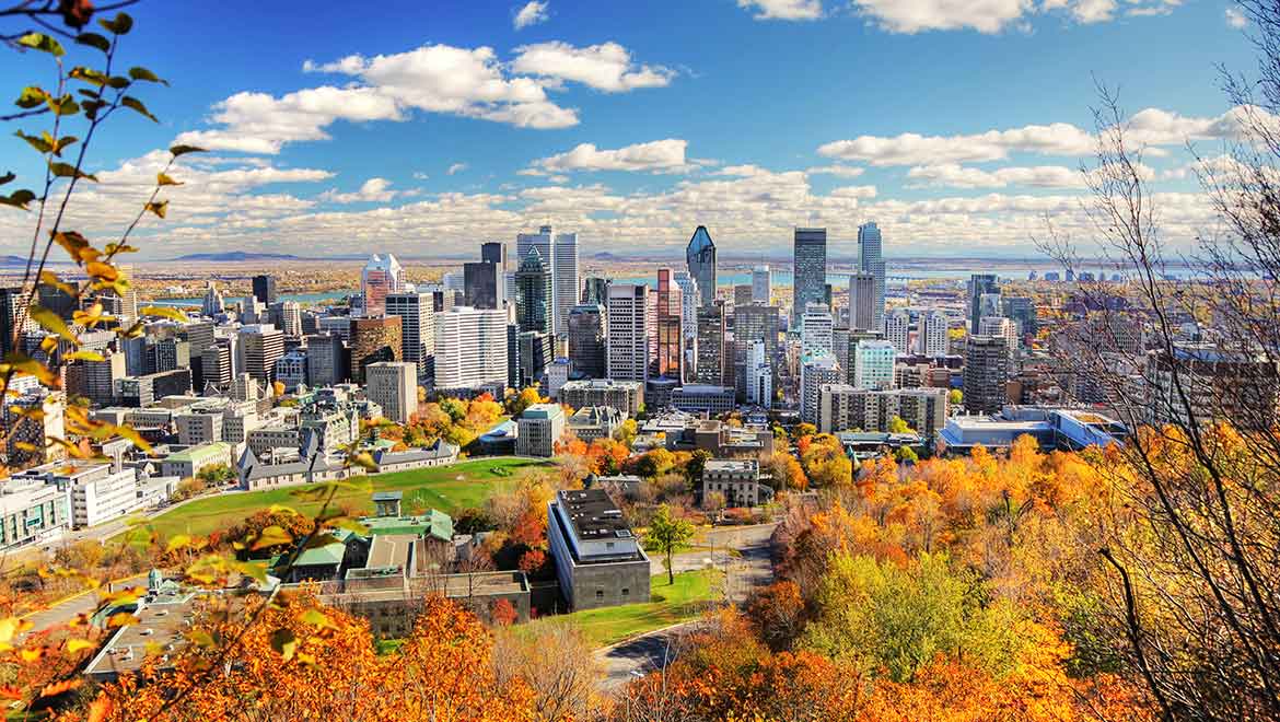 Montreal skyline in fall