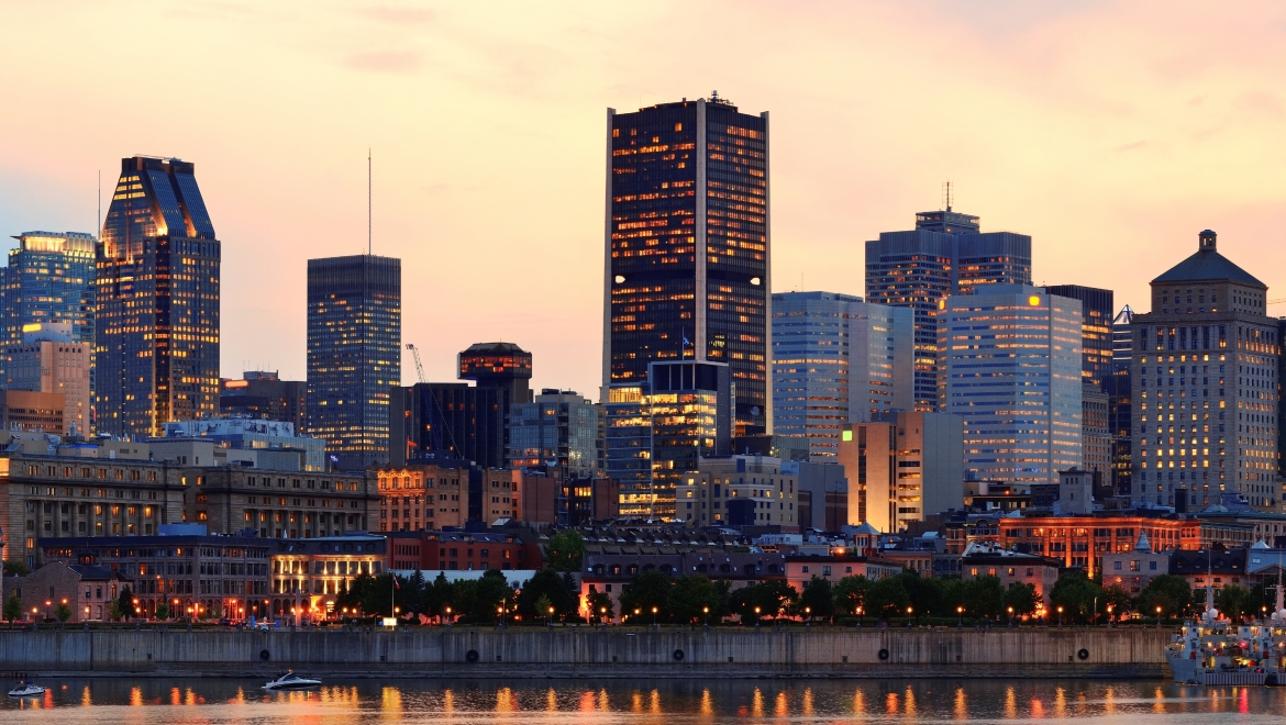 Montreal skyline at dusk