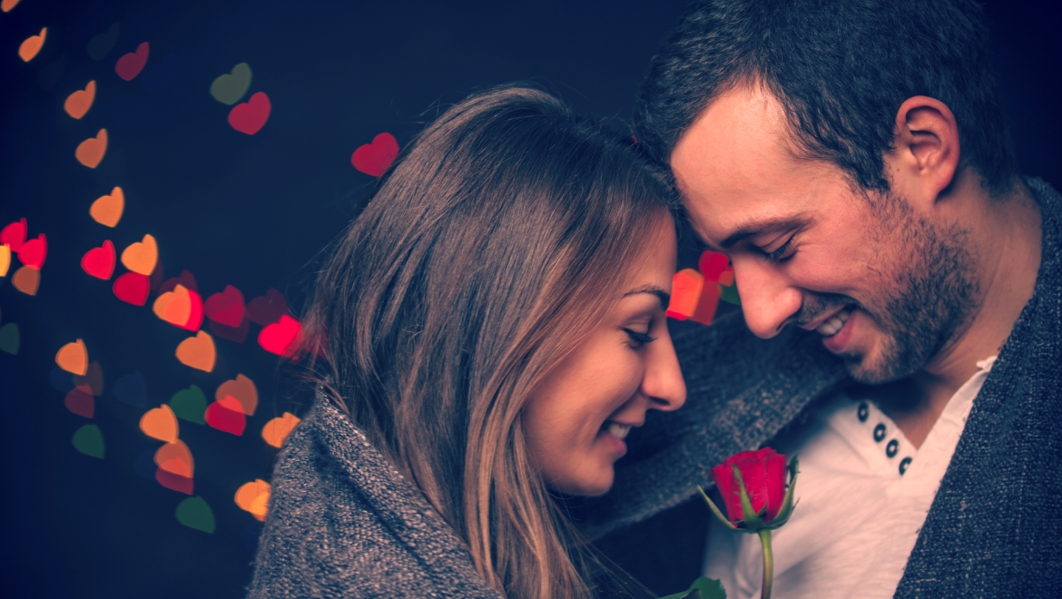 Couple with a rose