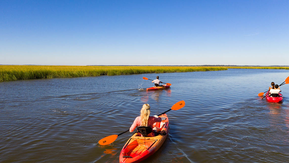 Kayaking at Omni Amelia Island Resort.