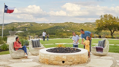 Family at the firepit