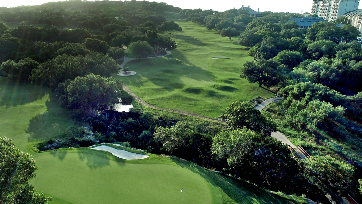 Aerial view of golf course