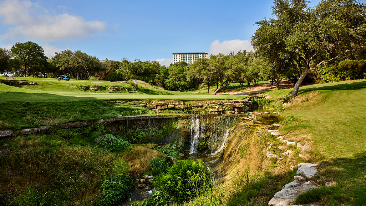 Water feature on golf course.