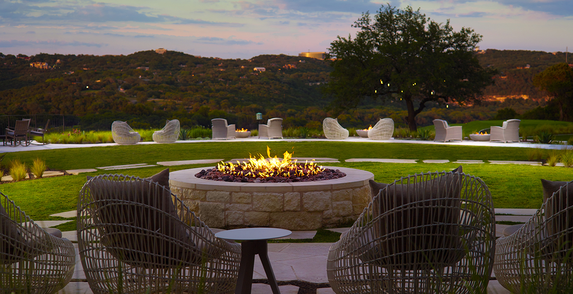 Lawn area with firepit