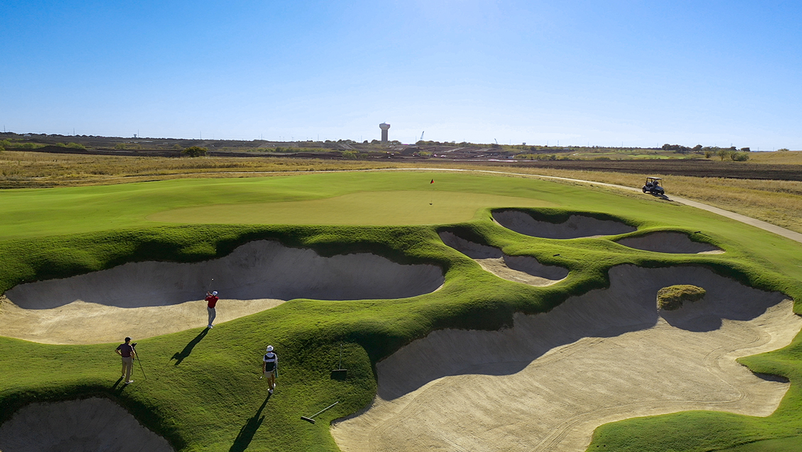 Golfers on the golf course