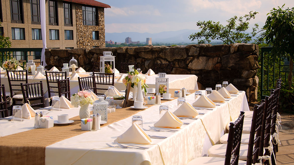 wedding reception on the mountain view terrace