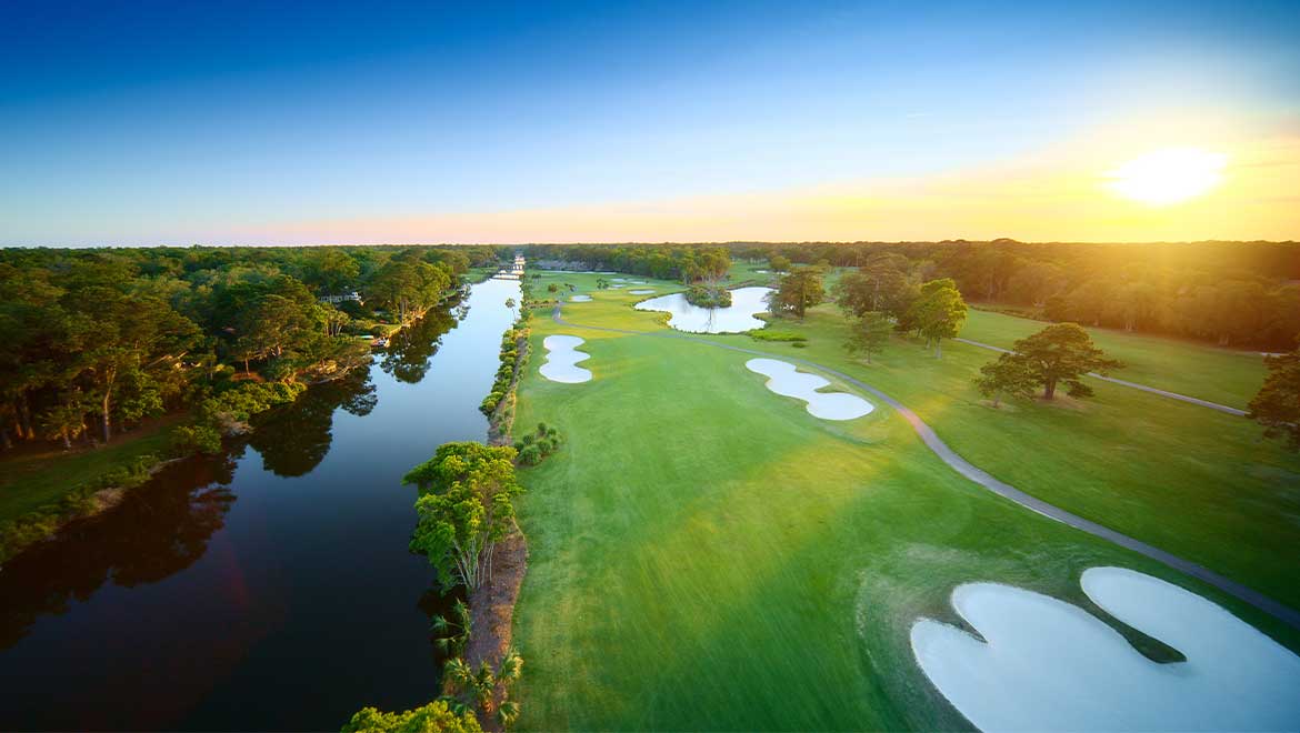 Aeriel view of hole 10 at Fazio golf course