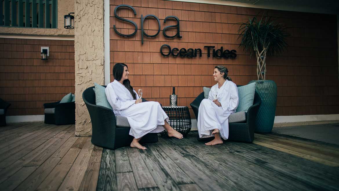 Ladies relaxing at Ocean Tides spa.