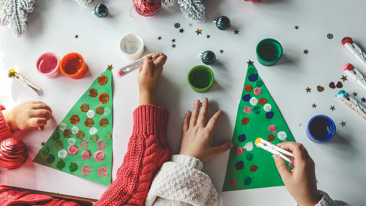 Kids doing arts and crafts