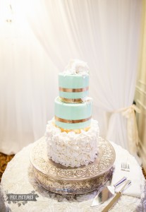 Mint green wedding cake